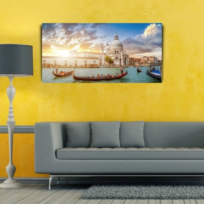 USLUCAN ALIŞVERİŞ Venedik ve Gondollar Kanvas Tablo 60 x 120