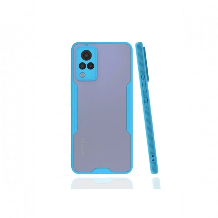 USLUCAN ALIŞVERİŞ Vivo V21 Kılıf Platin Silikon - Mavi