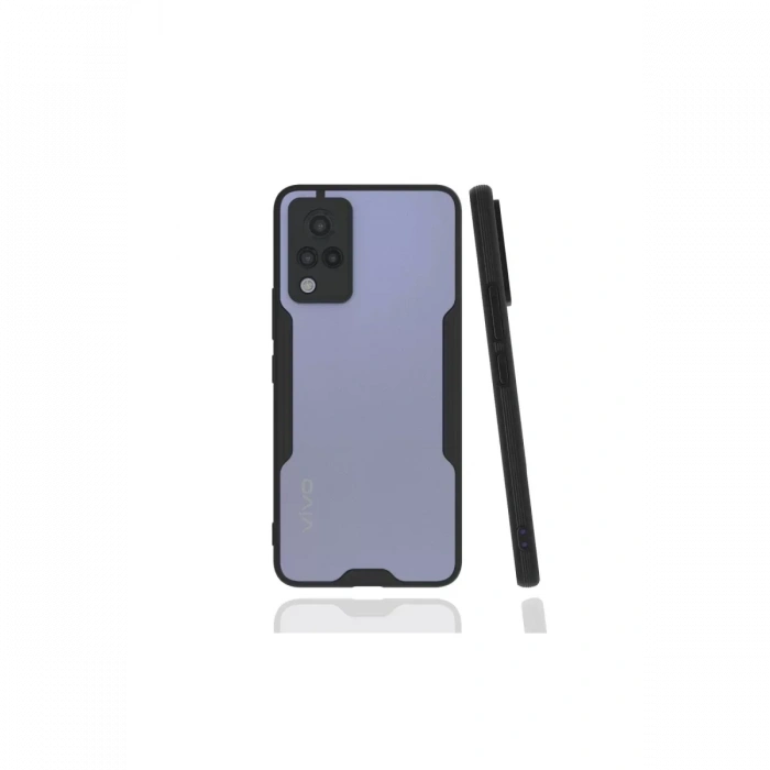 USLUCAN ALIŞVERİŞ Vivo V21 Kılıf Platin Silikon - Siyah