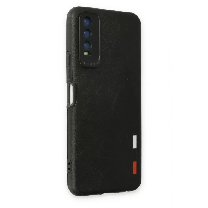USLUCAN ALIŞVERİŞ Vivo Y11S Kılıf Loop Deri Silikon - Siyah