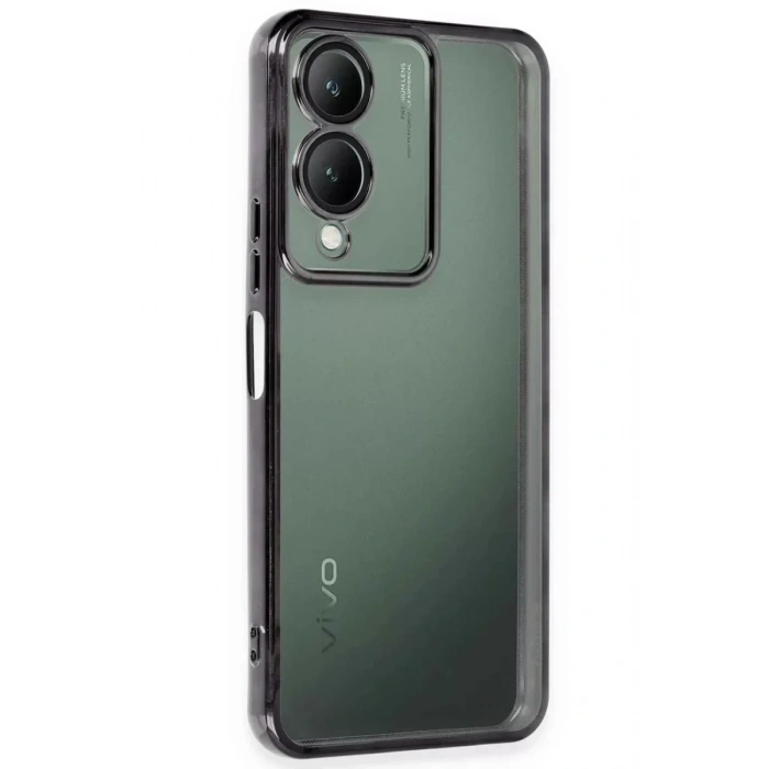 USLUCAN ALIŞVERİŞ Vivo Y17S Kılıf Lensli Silikon - Siyah