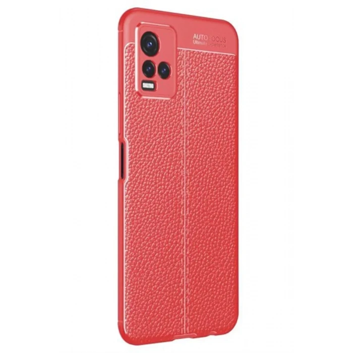 USLUCAN ALIŞVERİŞ Vivo Y21S Kılıf Auto Focus Kapak - Kırmızı