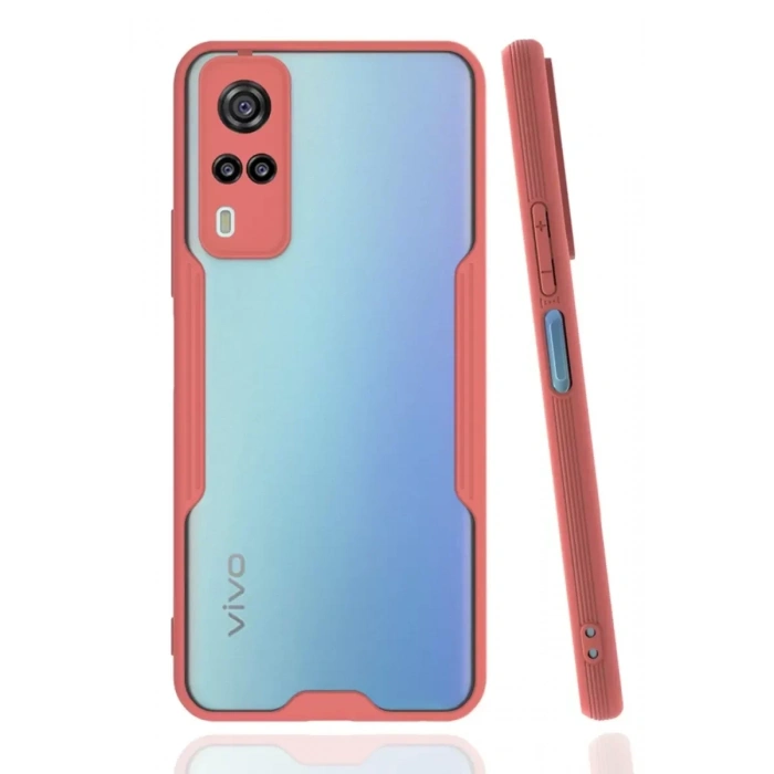 USLUCAN ALIŞVERİŞ Vivo Y53S Kılıf Platin Silikon - Pembe