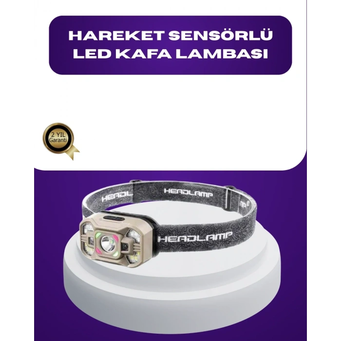 USLUCAN ALIŞVERİŞ Wave Sensörlü LED Kafa Lambası Şarjlı Ayarlanabilir Işık