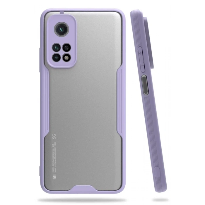 USLUCAN ALIŞVERİŞ Xiaomi Mi 10T Pro Kılıf Platin Silikon - Lila