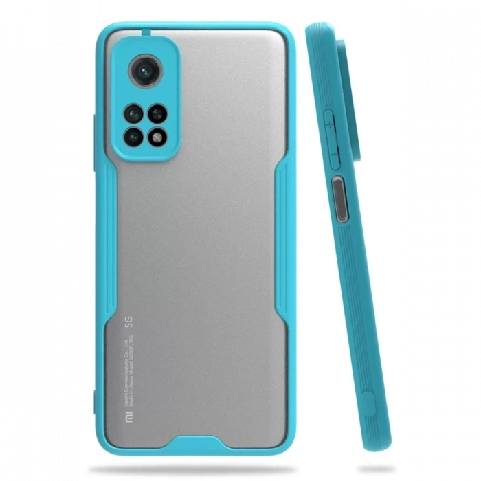 USLUCAN ALIŞVERİŞ Xiaomi Mi 10T Pro Kılıf Platin Silikon - Mavi