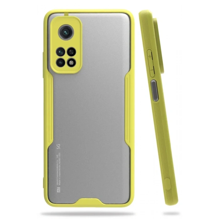 USLUCAN ALIŞVERİŞ Xiaomi Mi 10T Pro Kılıf Platin Silikon - Sarı