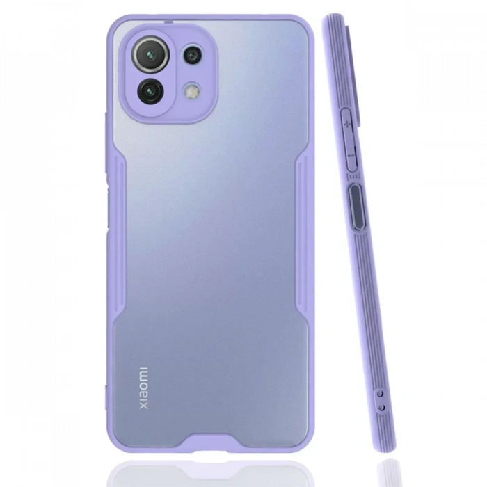 USLUCAN ALIŞVERİŞ Xiaomi Mİ 11 Lite Kılıf Platin Silikon - Lila