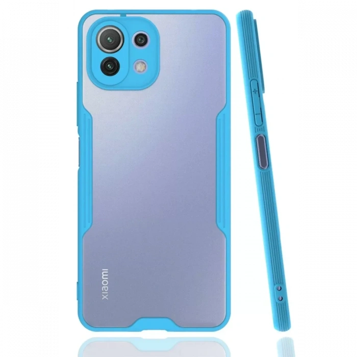 USLUCAN ALIŞVERİŞ Xiaomi Mİ 11 Lite Kılıf Platin Silikon - Mavi
