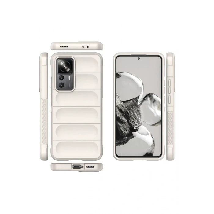 USLUCAN ALIŞVERİŞ Xiaomi Mi 12T Pro Kılıf Optimum Silikon - Krem