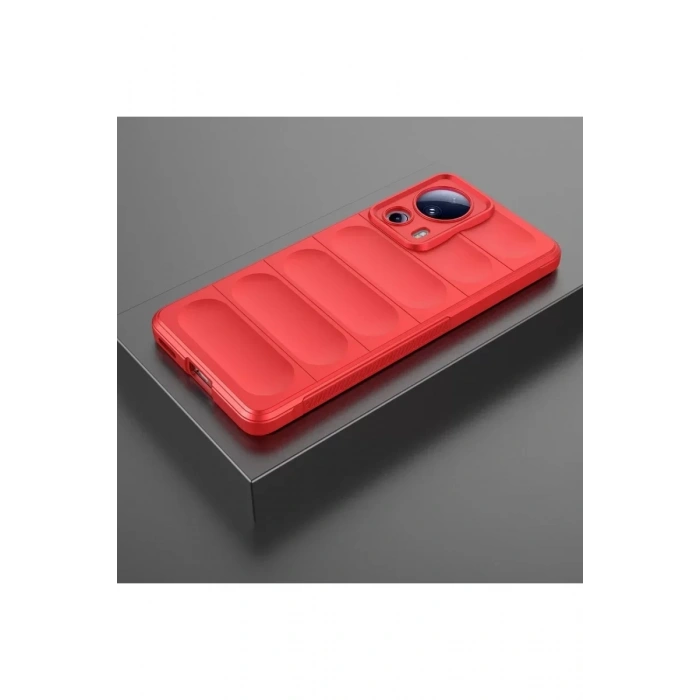 USLUCAN ALIŞVERİŞ Xiaomi Mi 13 Lite Kılıf Optimum Silikon - Kırmızı