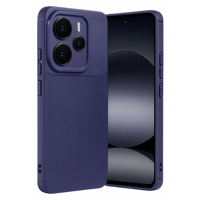 USLUCAN ALIŞVERİŞ Xiaomi Note 14 5G Auto Focus Karbon Kapak - Lacivert
