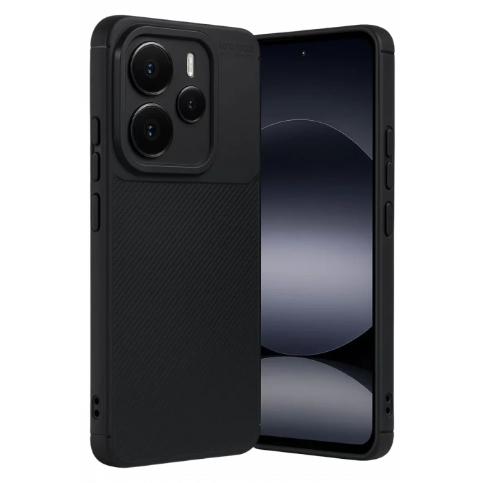 USLUCAN ALIŞVERİŞ Xiaomi Note 14 5G Auto Focus Karbon Kapak - Siyah