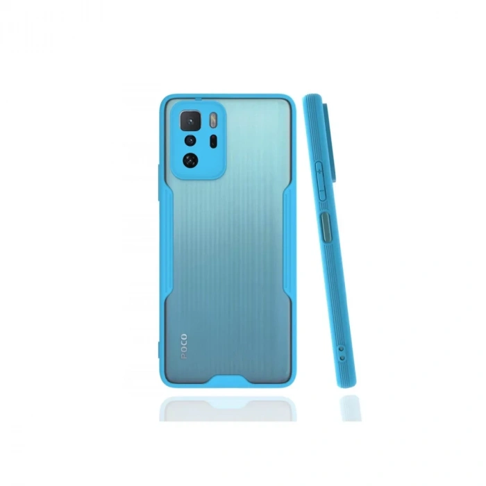 USLUCAN ALIŞVERİŞ Xiaomi Poco X3 GT Kılıf Platin Silikon - Mavi