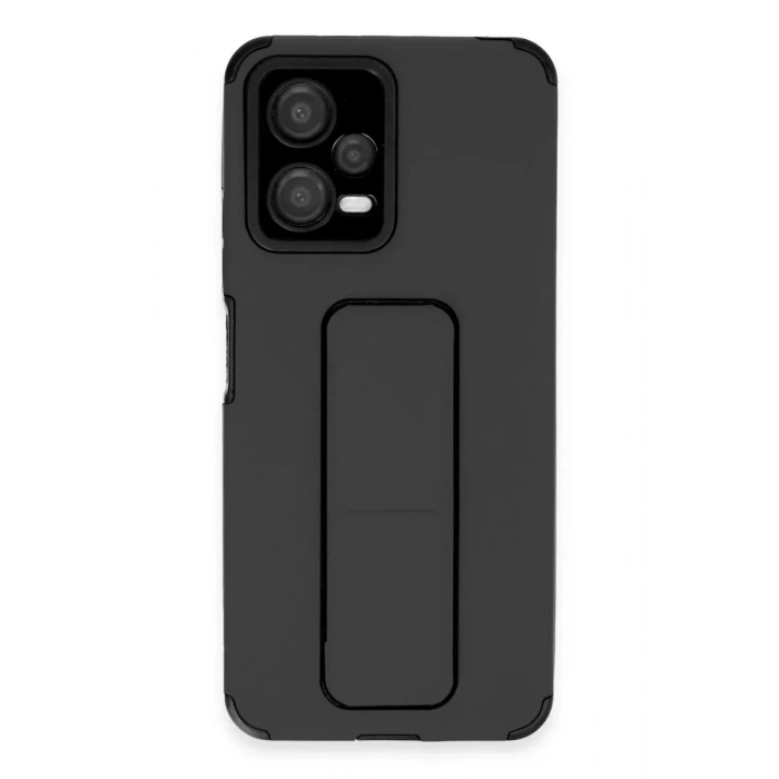 USLUCAN ALIŞVERİŞ Xiaomi Poco X5 5G Kılıf Mega Standlı Silikon - Siyah