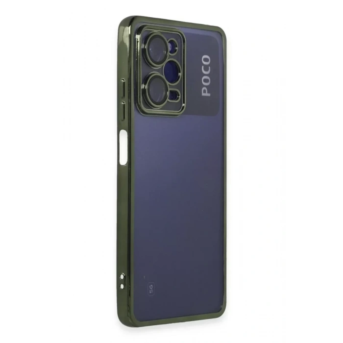 USLUCAN ALIŞVERİŞ Xiaomi Poco X5 Pro 5G Kılıf Lensli Silikon - Yeşil