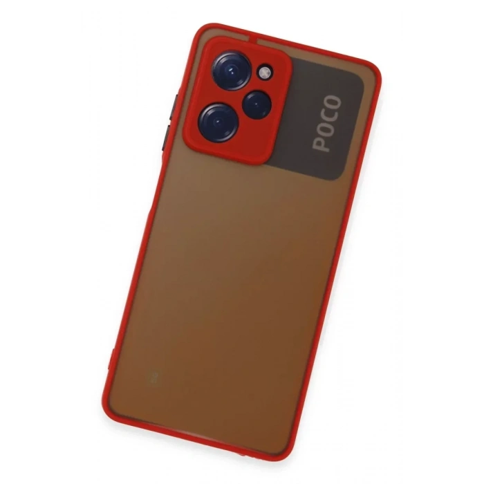 USLUCAN ALIŞVERİŞ Xiaomi Poco X5 Pro 5G Kılıf Montreal Silikon Kapak - Kırmızı