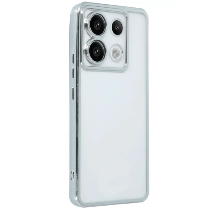 USLUCAN ALIŞVERİŞ Xiaomi Poco X6 Kılıf Lensli Silikon - Gümüş