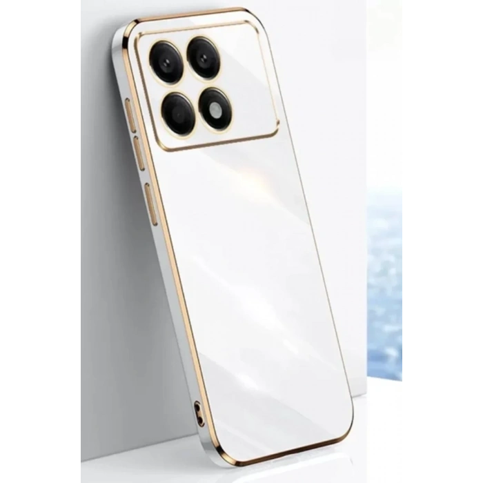 USLUCAN ALIŞVERİŞ Xiaomi Poco X6 Pro Kılıf Volet Silikon - Beyaz