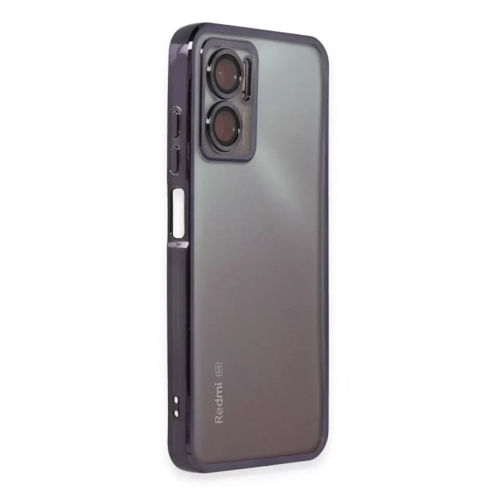 USLUCAN ALIŞVERİŞ Xiaomi Redmi 10 5G Kılıf Lensli Silikon - Mor
