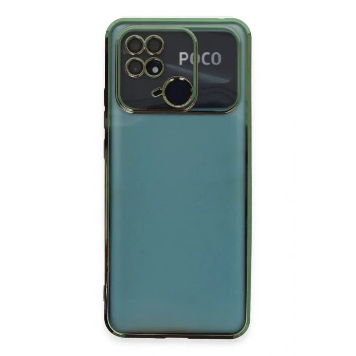 USLUCAN ALIŞVERİŞ Xiaomi Redmi 10C Kılıf Lensli Silikon - Yeşil