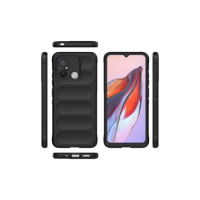USLUCAN ALIŞVERİŞ Xiaomi Redmi 12C Kılıf Optimum Silikon - Siyah