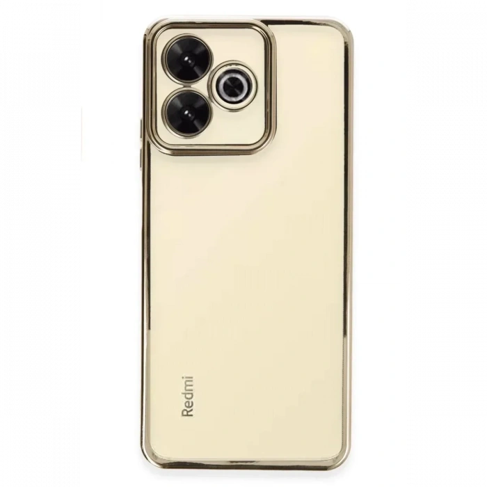 USLUCAN ALIŞVERİŞ Xiaomi Redmi 13 4G Kılıf Lensli Silikon - Gold