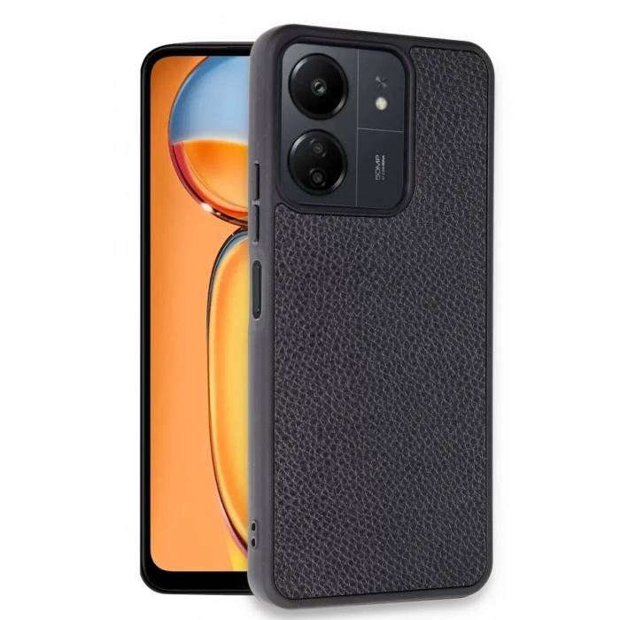 USLUCAN ALIŞVERİŞ Xiaomi Redmi 13C Kılıf Aras Deri Kapak - Siyah