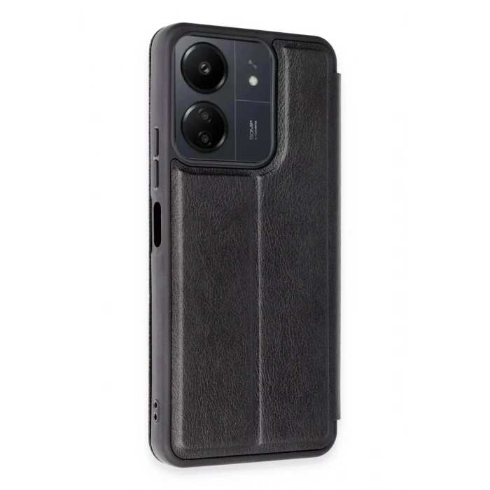 USLUCAN ALIŞVERİŞ Xiaomi Redmi 13C Kılıf Flip Cover - Siyah