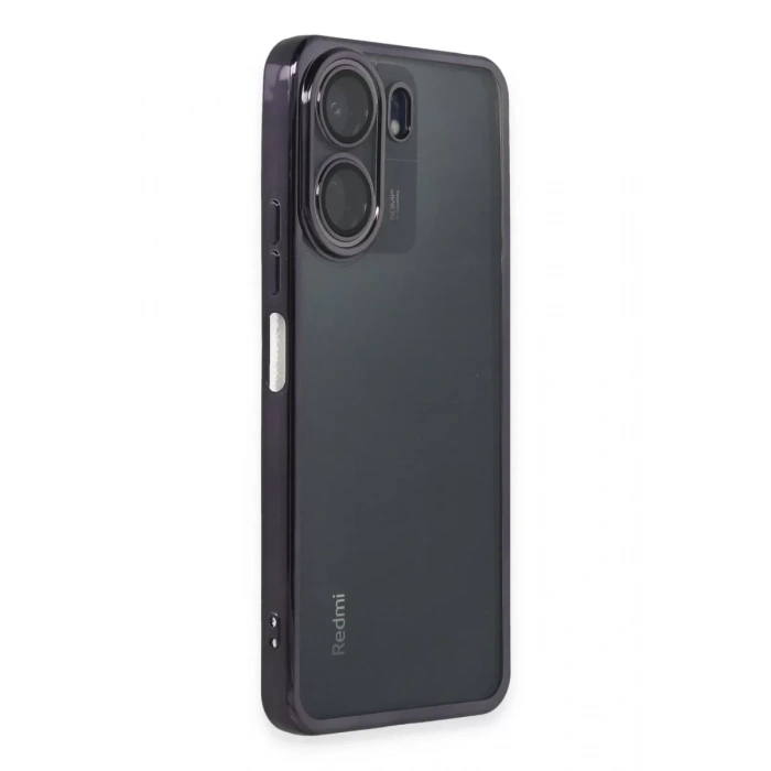 USLUCAN ALIŞVERİŞ Xiaomi Redmi 13C Kılıf Lensli Silikon - Mor