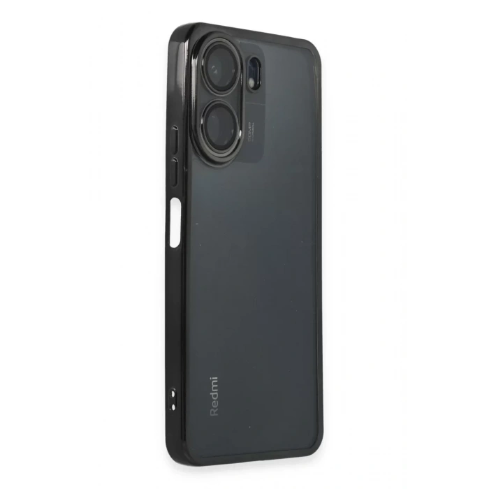 USLUCAN ALIŞVERİŞ Xiaomi Redmi 13C Kılıf Lensli Silikon - Siyah