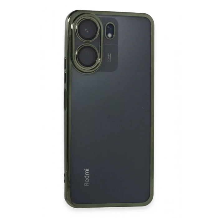 USLUCAN ALIŞVERİŞ Xiaomi Redmi 13C Kılıf Lensli Silikon - Yeşil