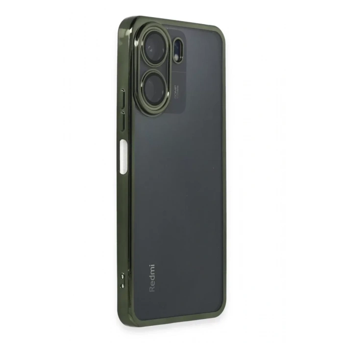 USLUCAN ALIŞVERİŞ Xiaomi Redmi 13C Kılıf Lensli Silikon - Yeşil