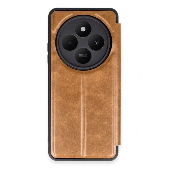 USLUCAN ALIŞVERİŞ Xiaomi Redmi 14C Kılıf Flip Cover - Taba