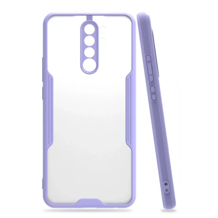 USLUCAN ALIŞVERİŞ Xiaomi Redmi 9 Kılıf Platin Silikon - Lila