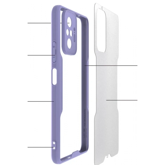 USLUCAN ALIŞVERİŞ Xiaomi Redmi Note 10 Pro Kılıf Platin Silikon - Mavi