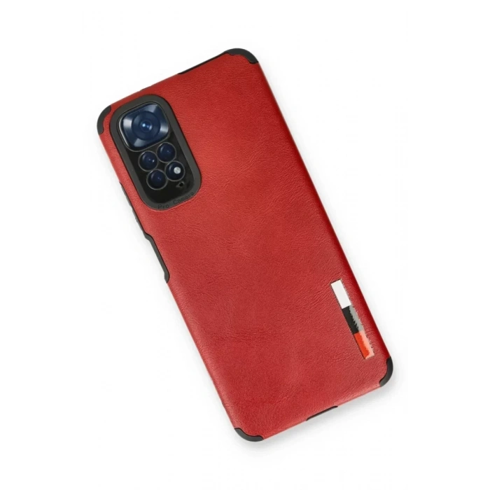 USLUCAN ALIŞVERİŞ Xiaomi Redmi Note 11 Kılıf Loop Deri Silikon - Kırmızı