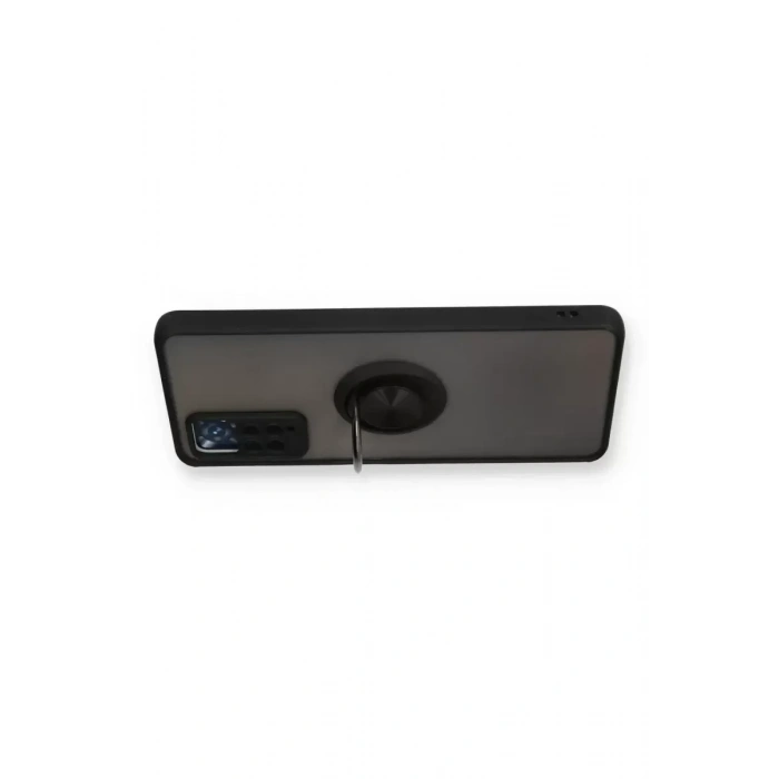 USLUCAN ALIŞVERİŞ Xiaomi Redmi Note 11 Pro Kılıf Montreal Yüzüklü Silikon Kapak - Siyah