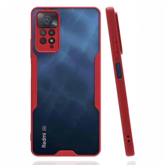 USLUCAN ALIŞVERİŞ Xiaomi Redmi Note 11 Pro Kılıf Platin Silikon - Kırmızı