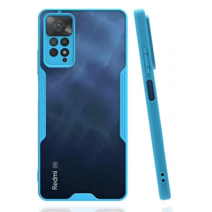 USLUCAN ALIŞVERİŞ Xiaomi Redmi Note 11 Pro Kılıf Platin Silikon - Mavi