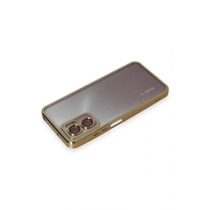 USLUCAN ALIŞVERİŞ Xiaomi Redmi Note 11E Kılıf Lensli Silikon - Gold