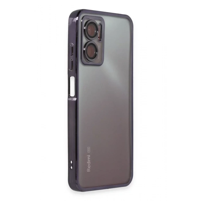 USLUCAN ALIŞVERİŞ Xiaomi Redmi Note 11E Kılıf Lensli Silikon - Mor