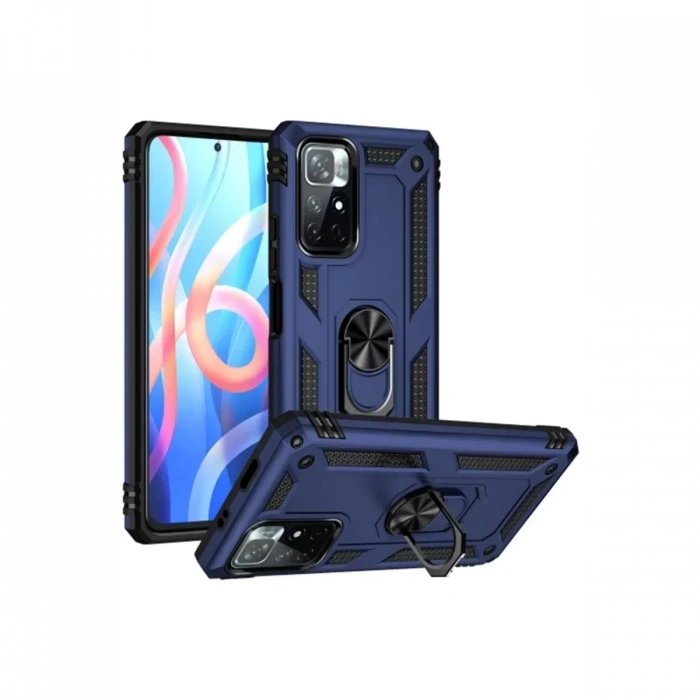 USLUCAN ALIŞVERİŞ Xiaomi Redmi Note 11T Kılıf Sofya Yüzüklü Silikon Kapak - Lacivert