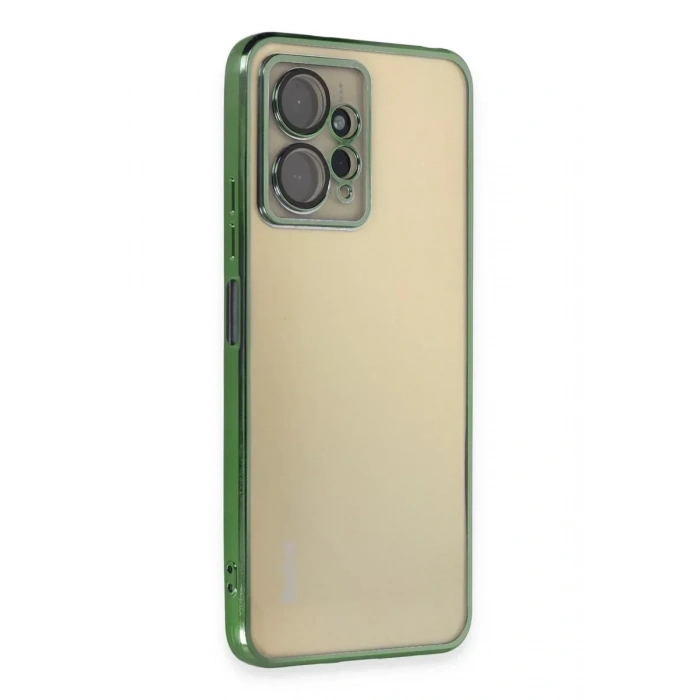 USLUCAN ALIŞVERİŞ Xiaomi Redmi Note 12 4G Kılıf Lensli Silikon - Yeşil