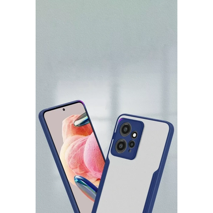 USLUCAN ALIŞVERİŞ Xiaomi Redmi Note 12 4G Kılıf Platin Silikon - Mavi