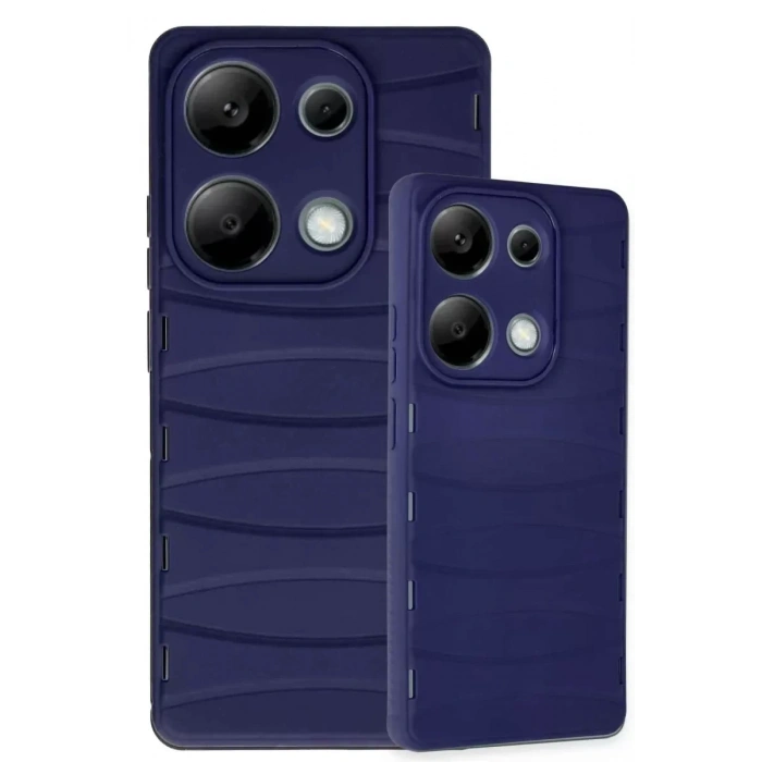 USLUCAN ALIŞVERİŞ Xiaomi Redmi Note 13 Pro 4G Kılıf Bibercas Silikon Kapak - Lacivert