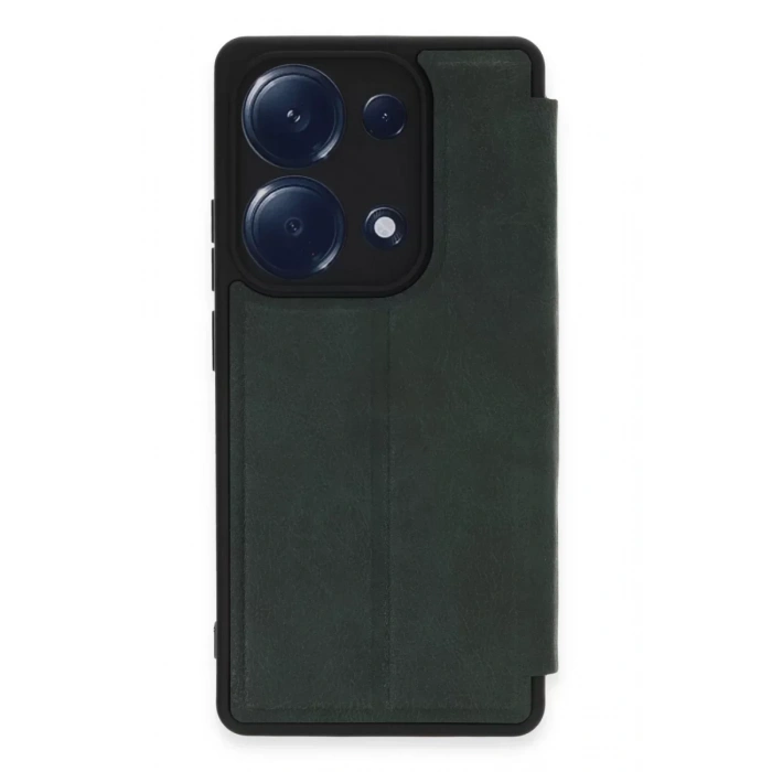 USLUCAN ALIŞVERİŞ Xiaomi Redmi Note 13 Pro 4G Kılıf Flip Cover - Koyu Yeşil