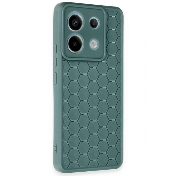 USLUCAN ALIŞVERİŞ Xiaomi Redmi Note 13 Pro 5G Kılıf Petek Silikon Kapak - Koyu Yeşil