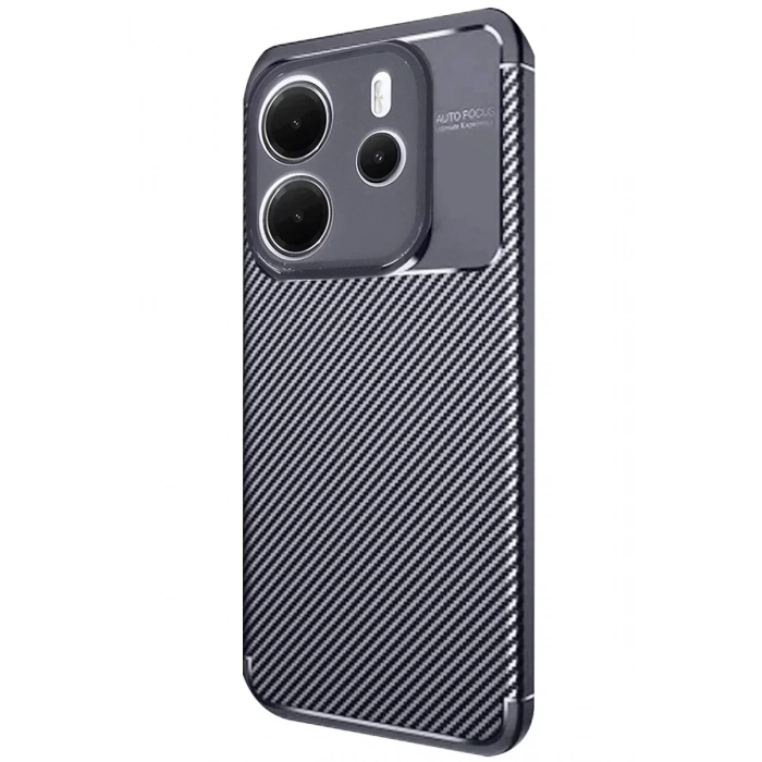 USLUCAN ALIŞVERİŞ Xiaomi Redmi Note 14 4G Kılıf Auto Focus Karbon Kapak - Lacivert