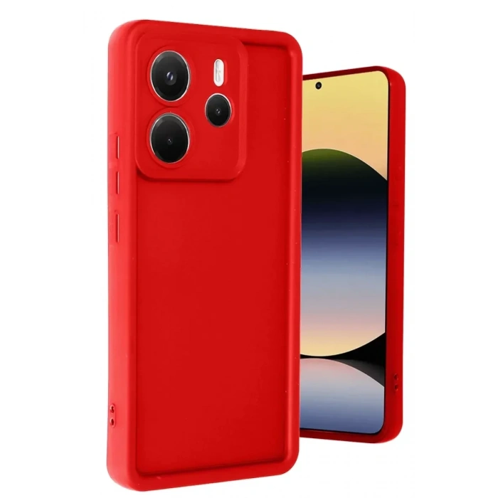 USLUCAN ALIŞVERİŞ Xiaomi Redmi Note 14 4G Kılıf Viera Silikon - Kırmızı